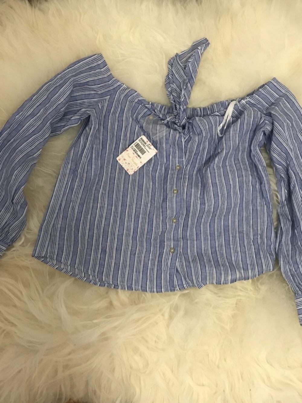 Free People Beautiful Off-the-Shoulder Shirt 0302 - Picture 3 of 6